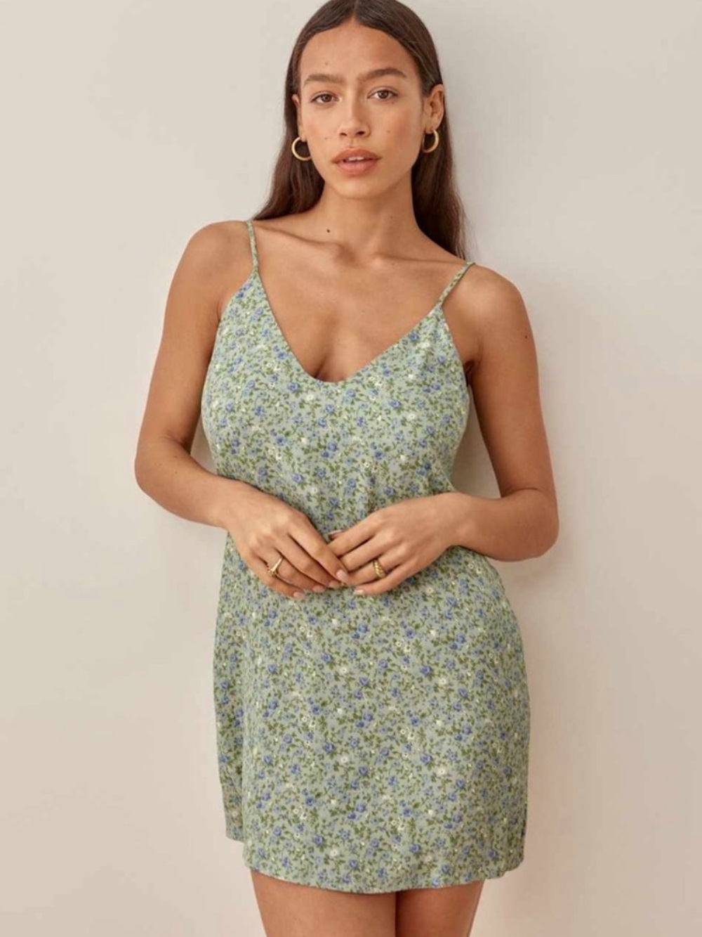 Reformation Ventura Slip Dress Large Sprite Mini Summer Floral - Picture 5 of 14